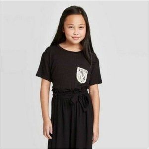 Art Class Kid’s Knit T-Shirt with Lace Pocket Medium 7/8